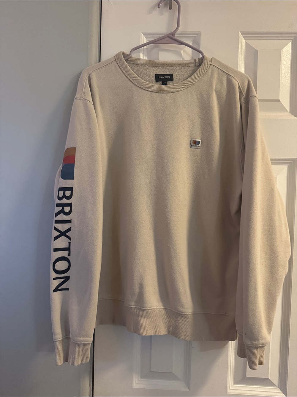 Brixton Cream Crewneck- Flawed